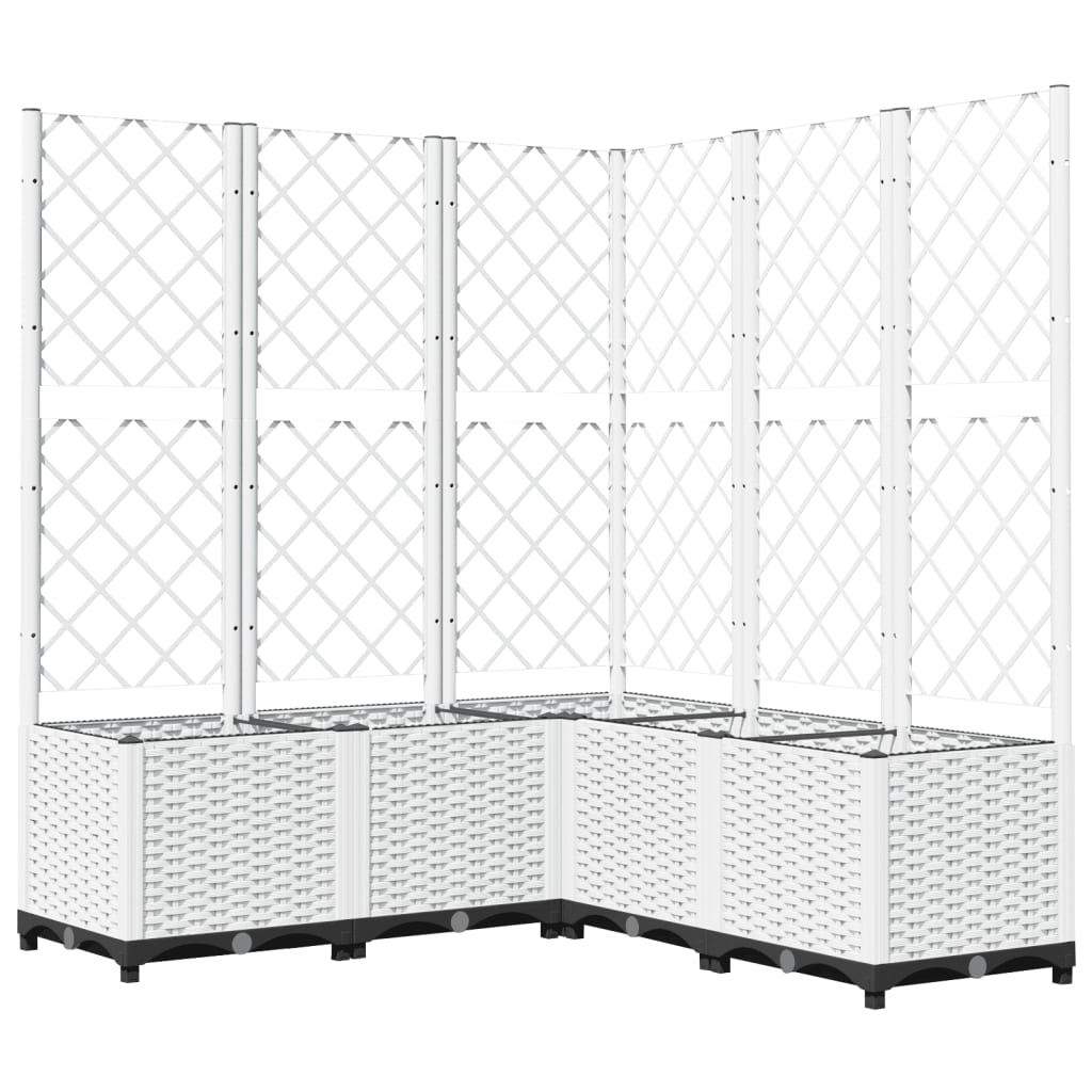 Jardinera Con Enrejado Pp Blanco 120x120x136 Cm_0