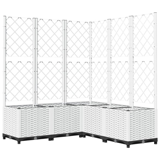 Jardinera Con Enrejado Pp Blanco 120x120x136 Cm_0