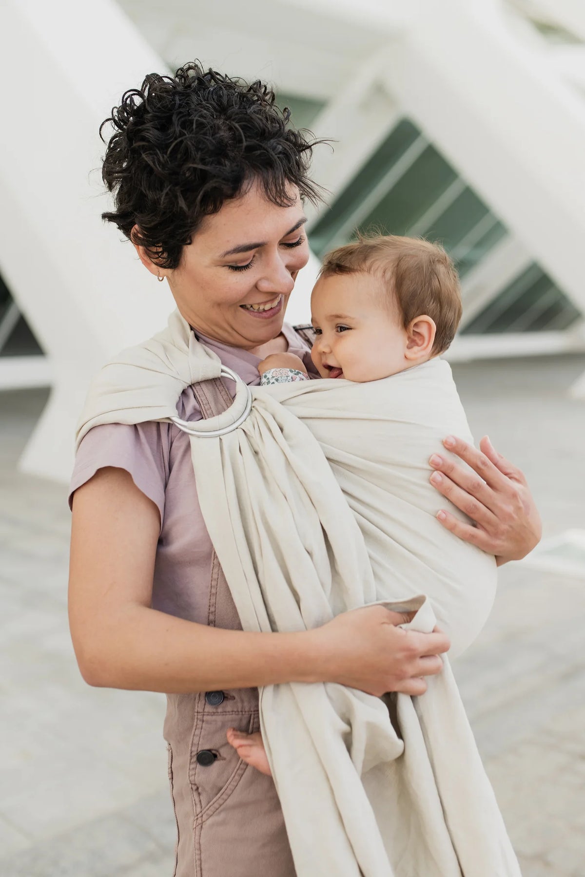 Bandolera Portabebé Boba Ring Sling Pampas Beige_1