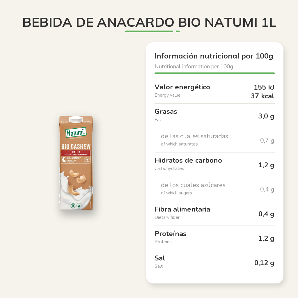 Información nutricional