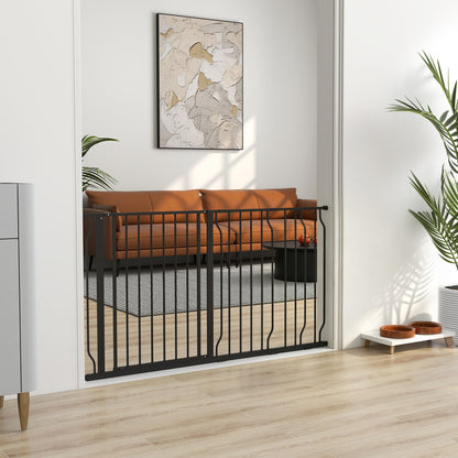 Pawhut Barrera De Seguridad Extensible Con 3 Extensiones 75-145x76 Cm Negro_1