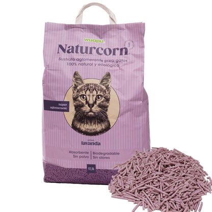 Sustrato Absorbente Wuapu Naturcorn Lavanda En Pelet Biodegradable Para Gato 1 U 17'5l_2