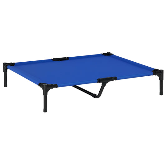Pawhut Cama Elevada Para Perros Refrescante Y Transpirable 92x76x18 Cm Azul_0