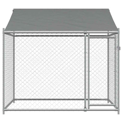 Jaula De Perros Techo Y Puerta Acero Galvanizado Gris 2x2x2 M_3
