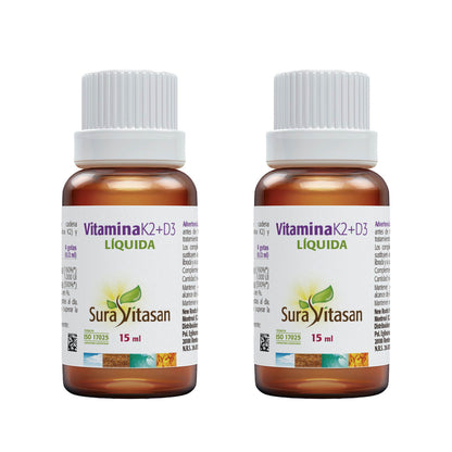 Pack 2x Vitamina K2+D3, Sura Vitasan,15 ml