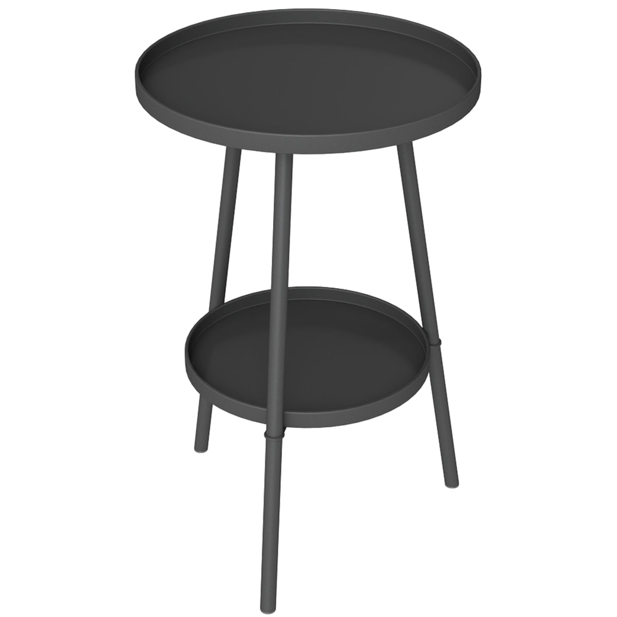 Mesa De Jardín Outsunny Metal Negro 32x32x51 Cm_0