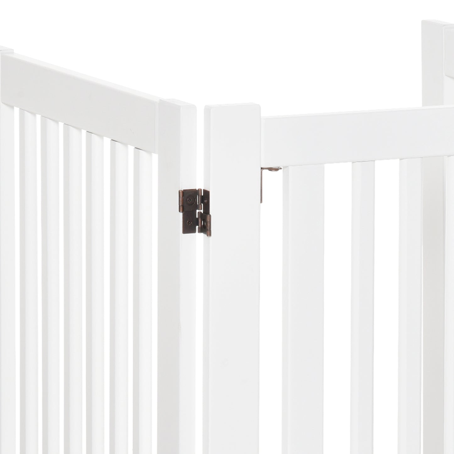 Pawhut Barrera Para Perros Plegable De Madera Con 1 Puerta 155x35,5x76 Cm Blanco_3