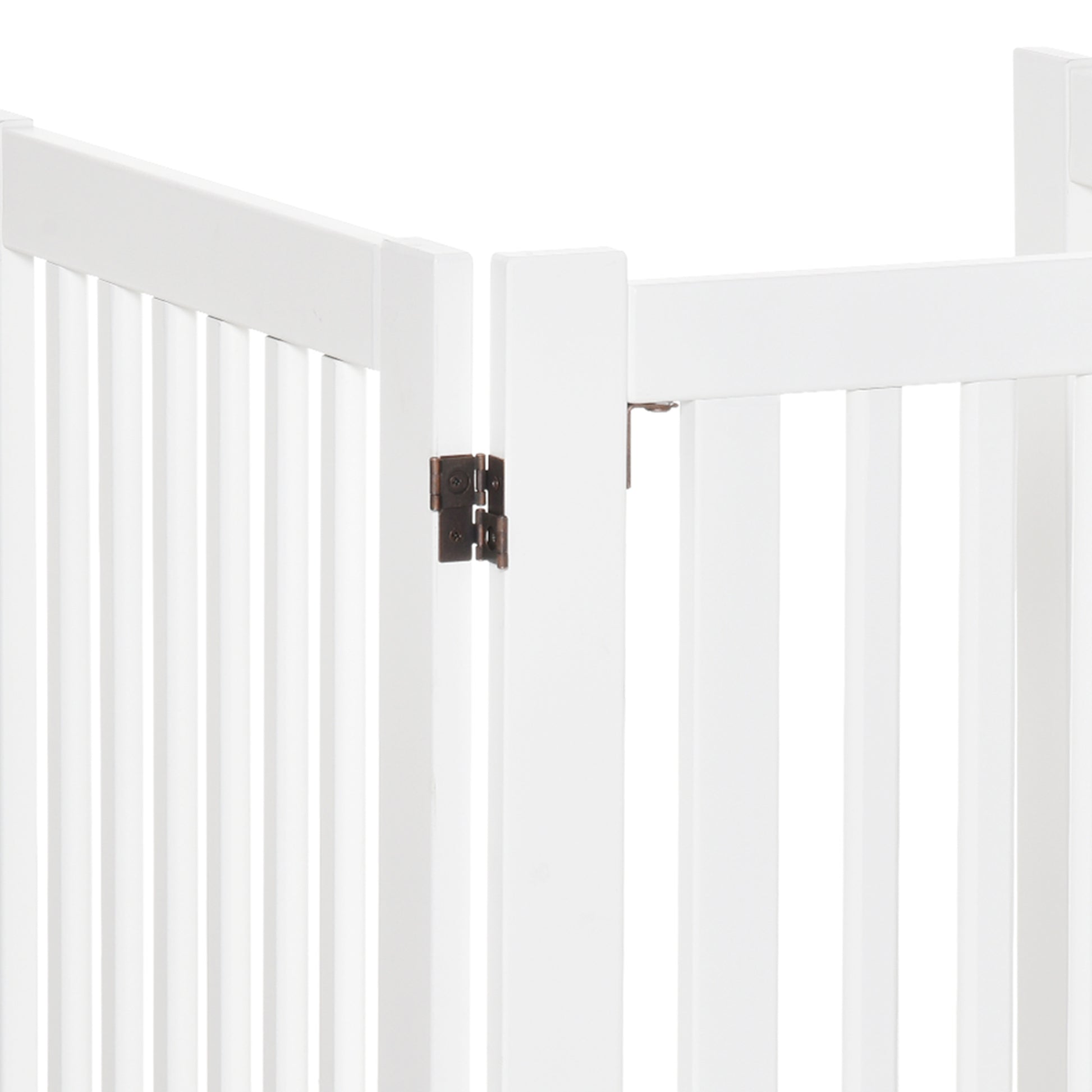 Pawhut Barrera Para Perros Plegable De Madera Con 1 Puerta 155x35,5x76 Cm Blanco_3