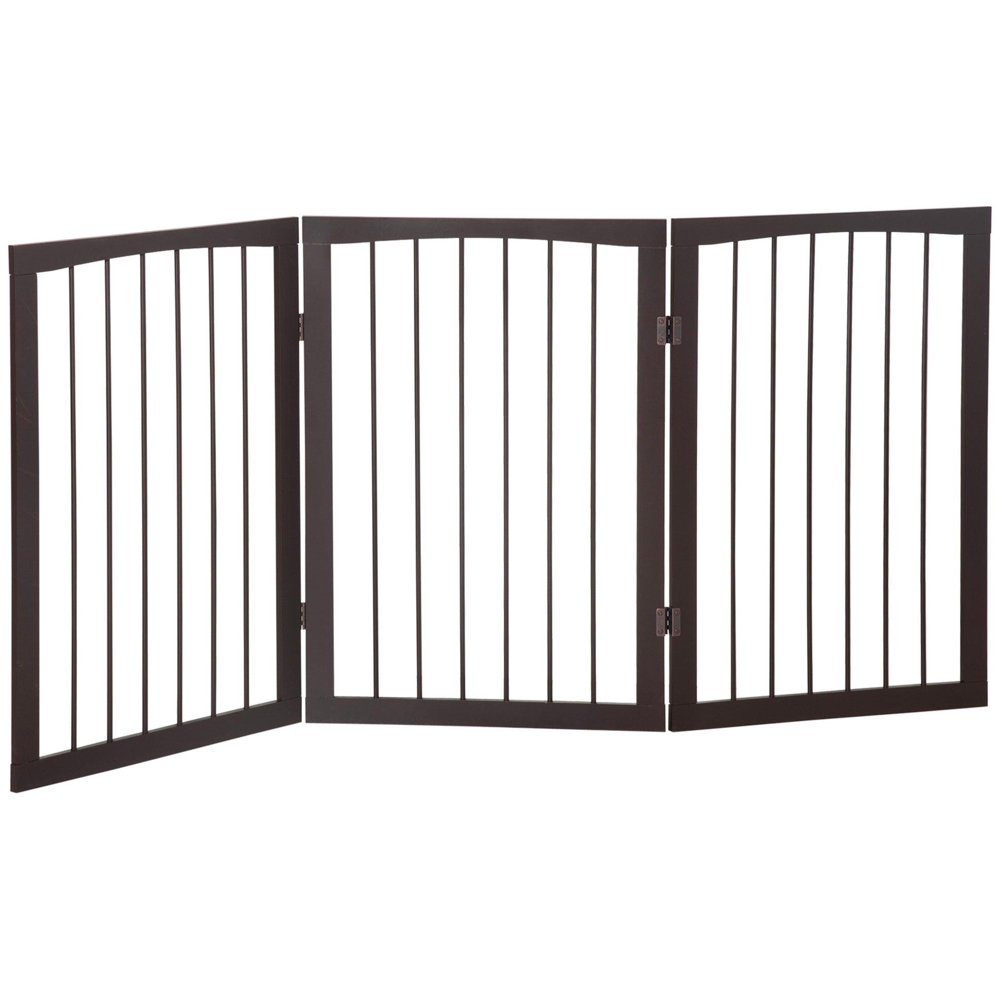 Pawhut Barrera De Seguridad Plegable Perros Pequeños 160x76 Cm Para Puertas Café_0