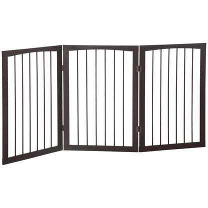 Pawhut Barrera De Seguridad Plegable Perros Pequeños 160x76 Cm Para Puertas Café_0
