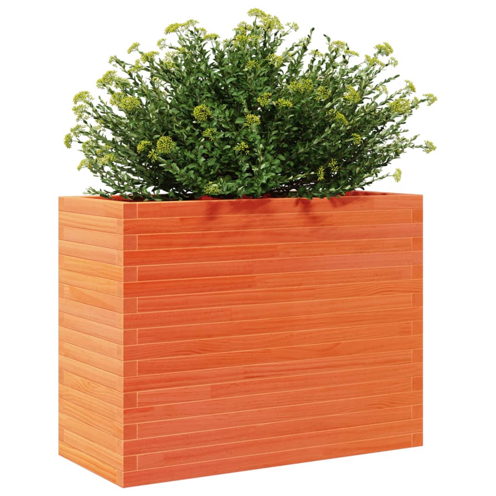 Jardinera Madera Maciza De Pino Marrón Cera 90x40x68,5 Cm_3