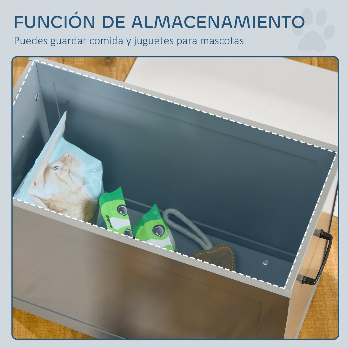 Pawhut Comedero Elevado Para Perros Con 2 Cuencos De Acero Inoxidable Gris_3