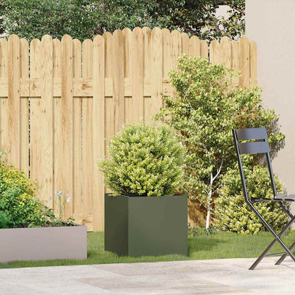 Jardinera De Acero Laminado En Frío Verde Oliva 40x40x40 Cm_2