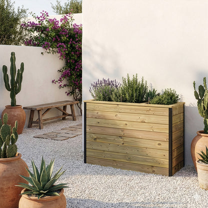 Jardinera Con Autorriego De Madera Nidum Interior Y Exterior Hortalia 110x40x80 Cm_1
