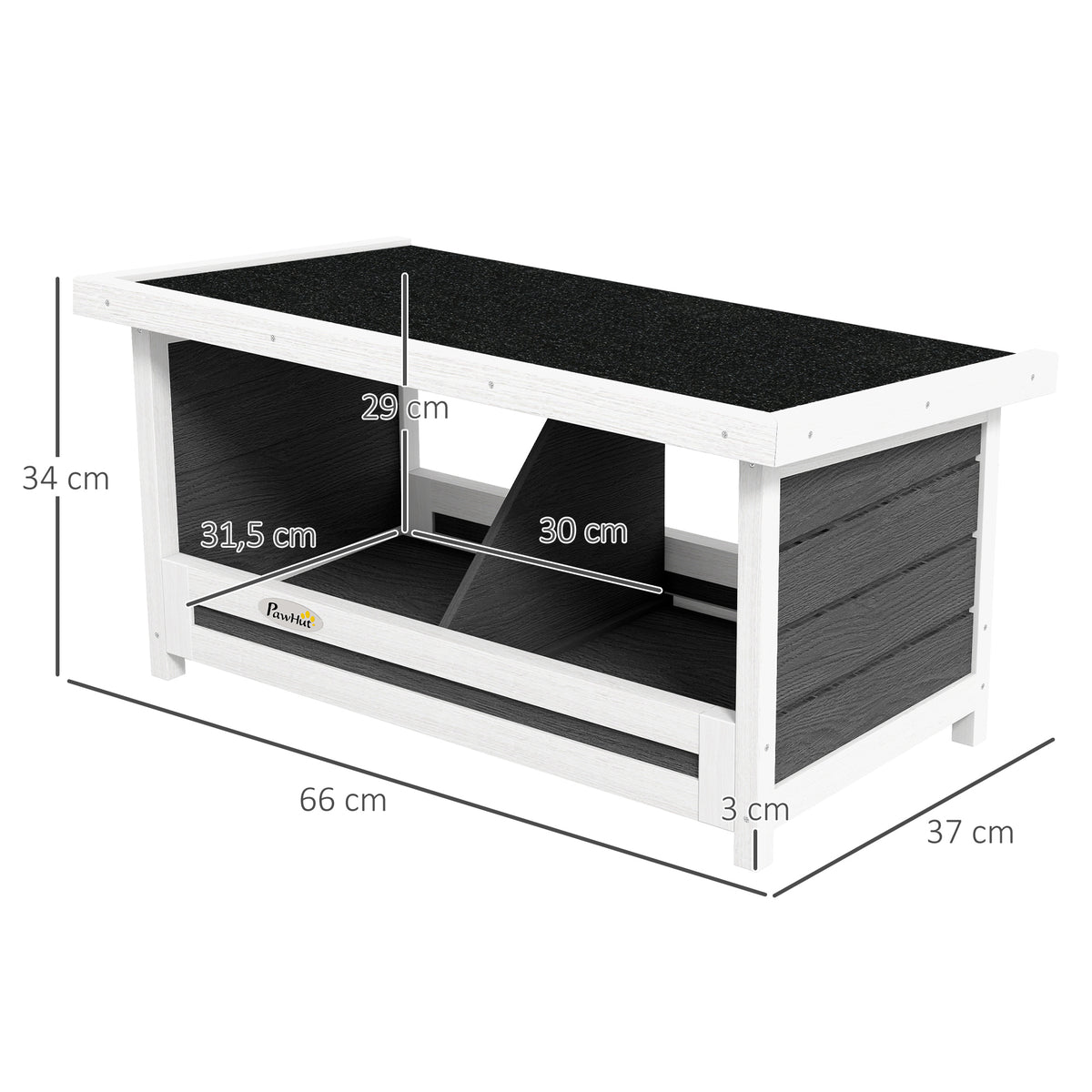 Pawhut Ponedero Para Gallinas De Madera Con 2 Departamentos Gris_2