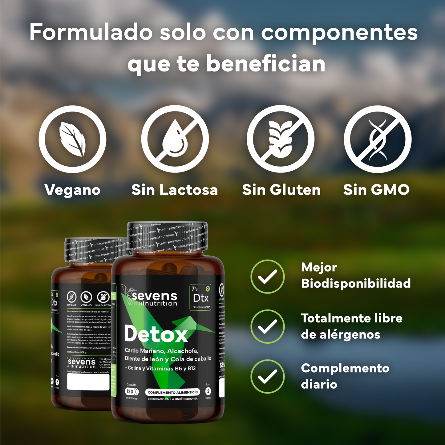 Pack 2x Cardo Mariano Detox Sevens Nutrition. Hígado Sano Y Depuración Natural._3