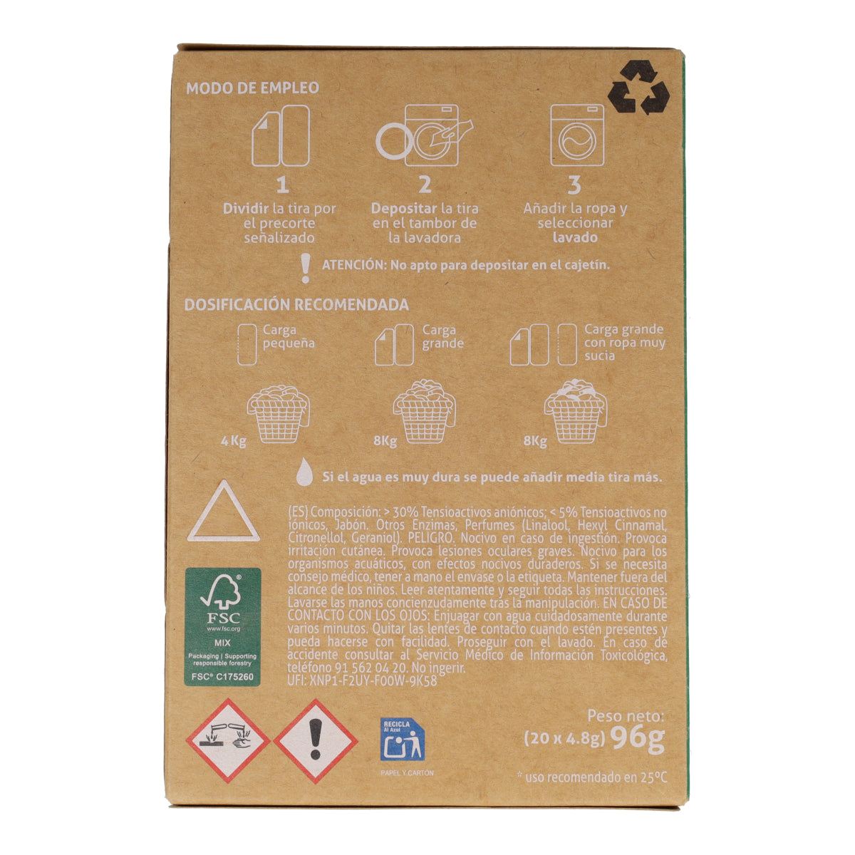Detergente en tiras Detersolin PRO 40 dosis