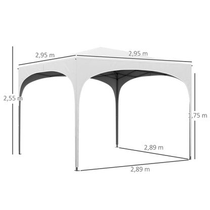 Outsunny Carpa Plegable 3x3 M Altura Ajustable Con Bolsa De Transporte Blanco_2