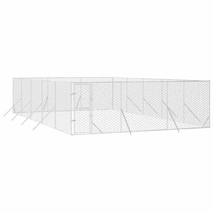 Perrera De Exterior Acero Galvanizado Plateado 6x10x2 M_2