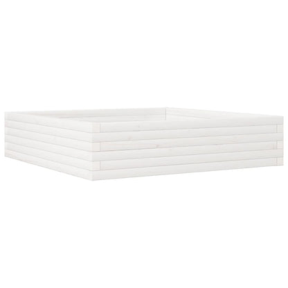 Jardinera Madera Maciza De Pino Blanco 100x100x23 Cm_0