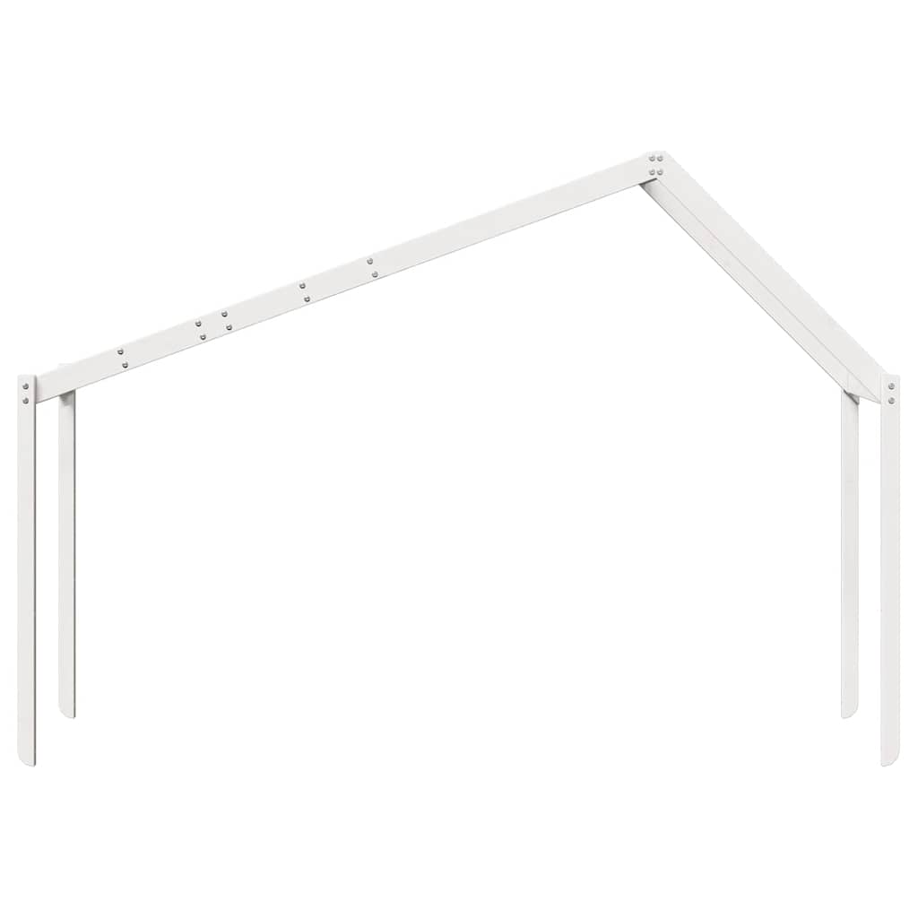 Techo De Cama Infantil Madera Maciza Blanco 203x80,5x142 Cm_3