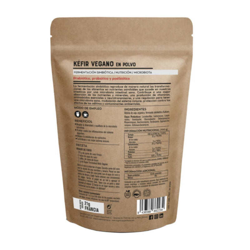 Kefir Vegano Bio En Polvo -con Prebióticos, Probióticos, Postbióticos- 21g - Orgánica Superfoods_1