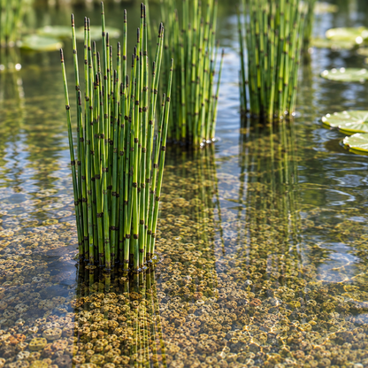 Cola De Caballo De Agua - Equisetum Fluviatile - Set De 4 Con Cesta_1