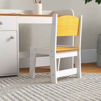 Secretária E Cadeira Para Crianças Zonekiz Mdf Branco E Natural 80x39x59 Cm_3