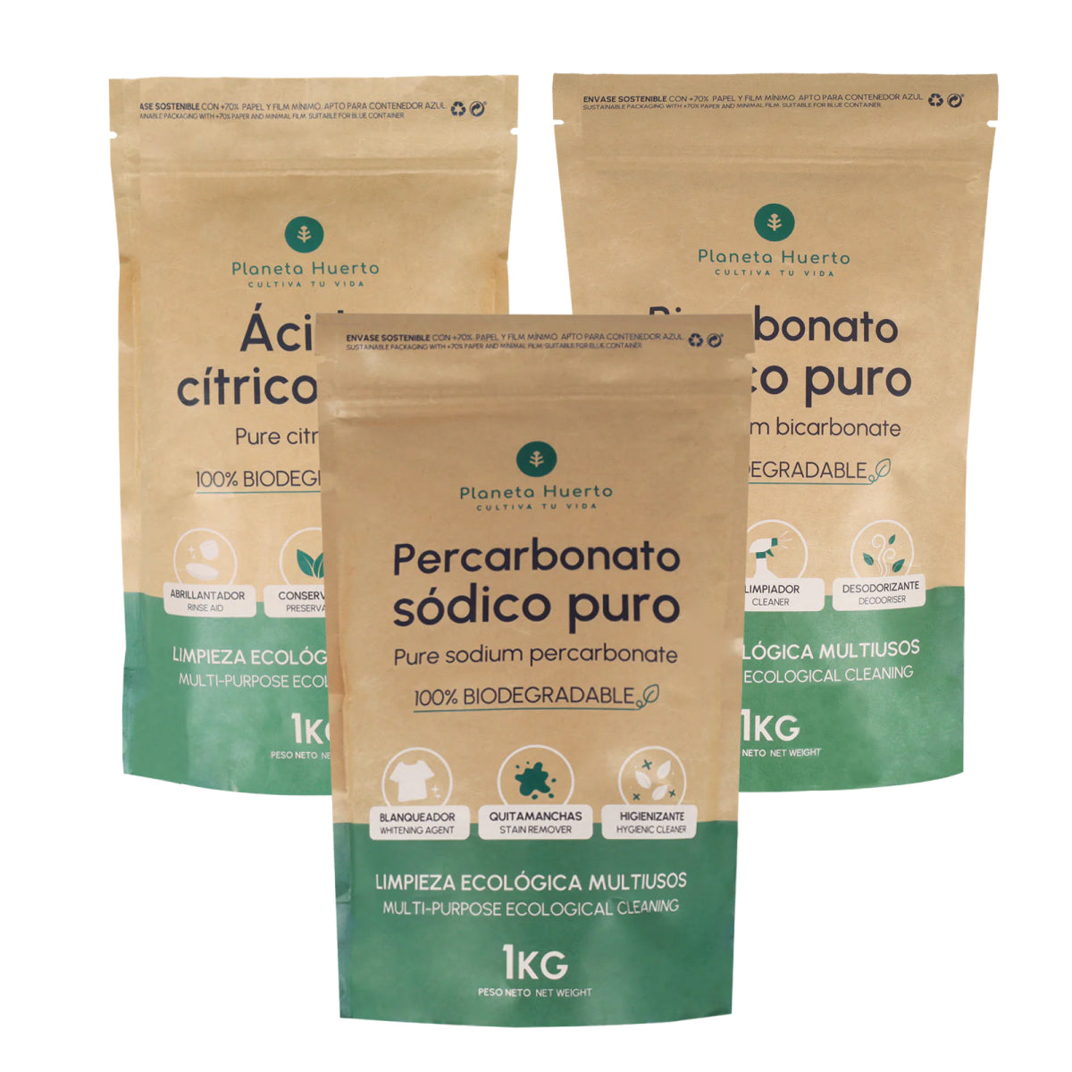 Pack Limpieza Hogar Zero Waste Planeta Huerto 1 Kg