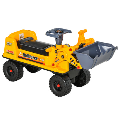 Homcom Tractor Infantil Sin Pedales Con Pala Excavadora Y Bocina 70x26x37cm_0