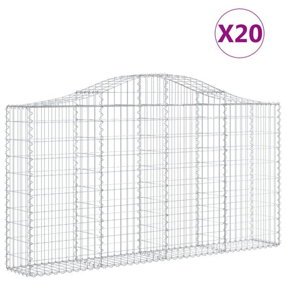 Cestas Gaviones 20 Uds Forma De Arco Hierro 200x30x100/120 Cm_0
