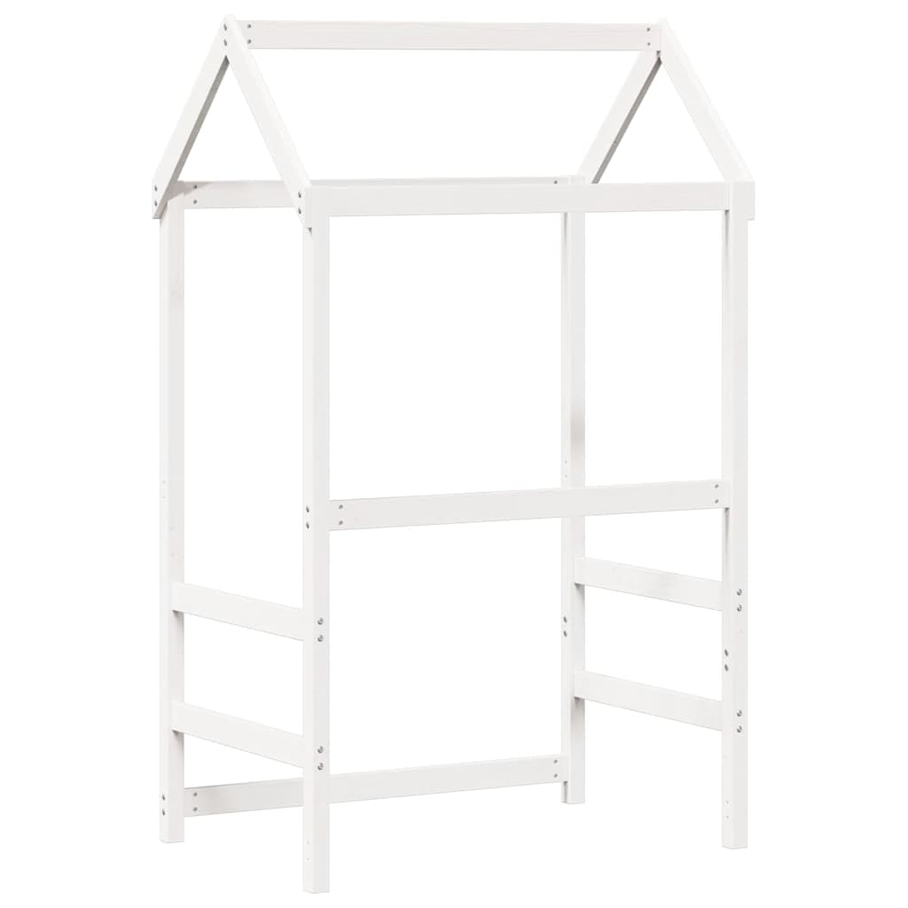 Techo De Cama Infantil Madera Maciza Blanco 118x70x176,5 Cm_5