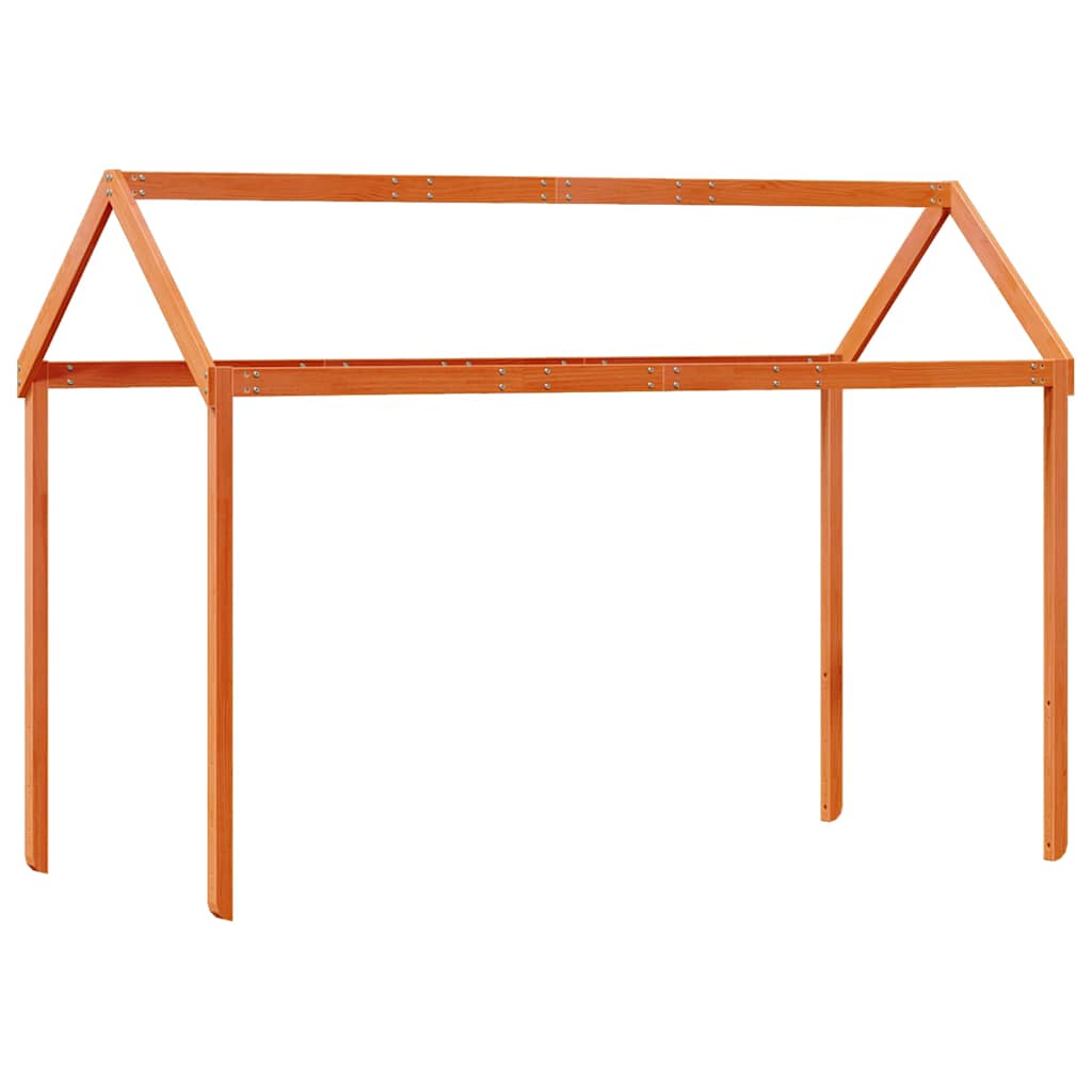 Techo De Cama Infantil Madera Maciza Pino Marrón 207x95,5x159cm_5