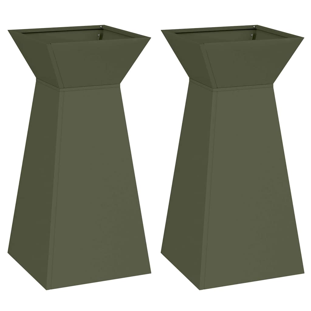 Maceta Pilar 2 Pcs Oliva 35 X 35 X 73 Cm_0