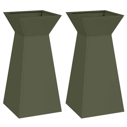 Maceta Pilar 2 Pcs Oliva 35 X 35 X 73 Cm_0