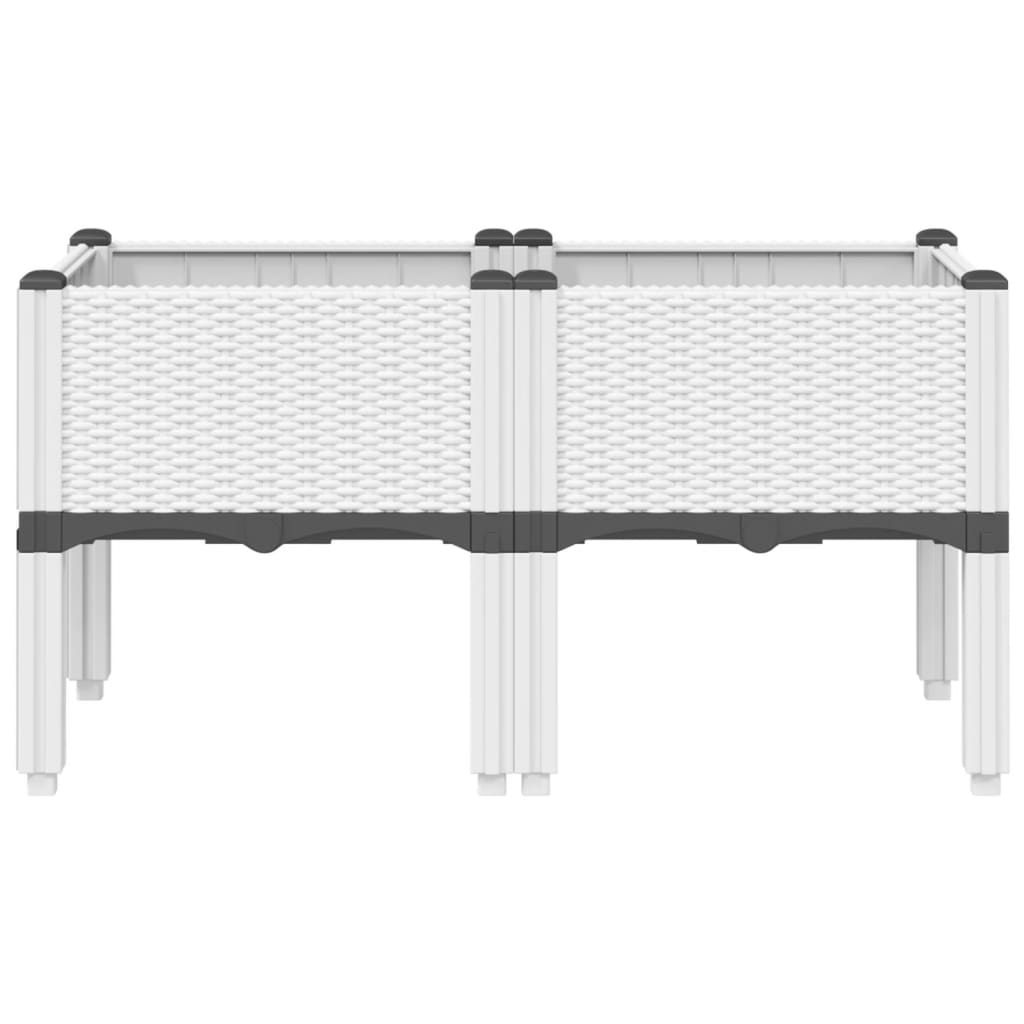 Jardinera Con Patas Pp Blanco 80x40x42 Cm_2