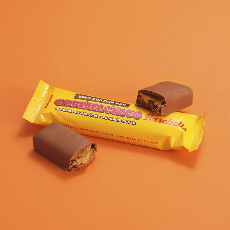 Caja de 12 Barritas de 55gr Sabor Caramel Choco Barebells_1