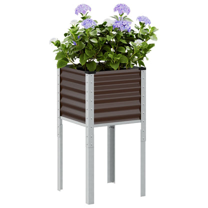 Jardinera De Acero Marrón 45x45x88 Cm_1