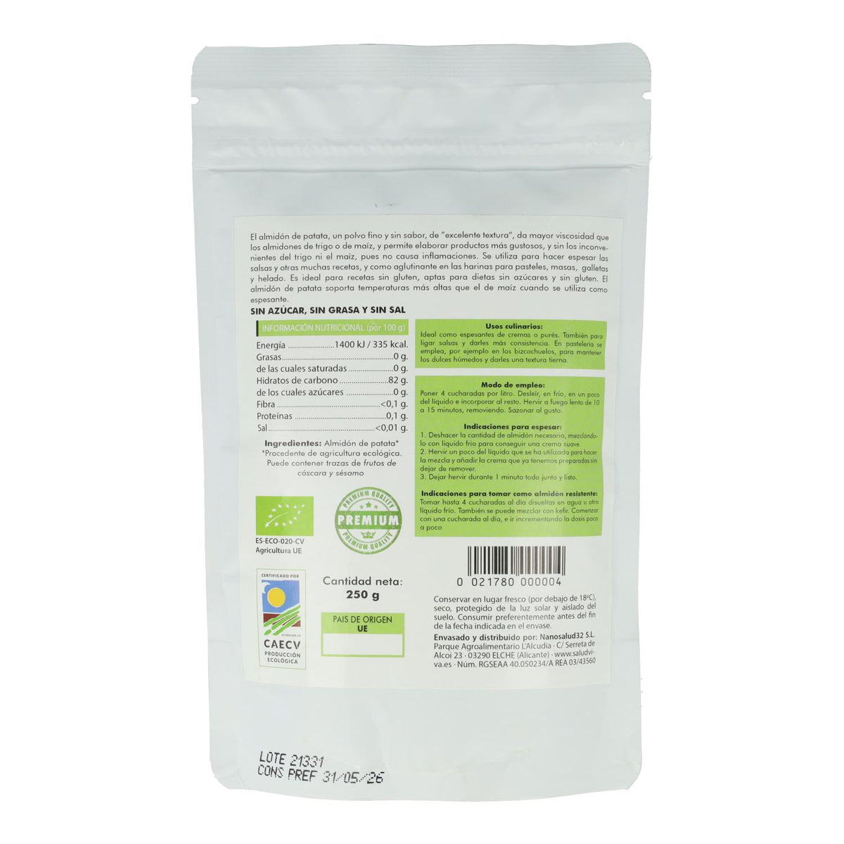 Almidón de Patata Salud Viva 250 g