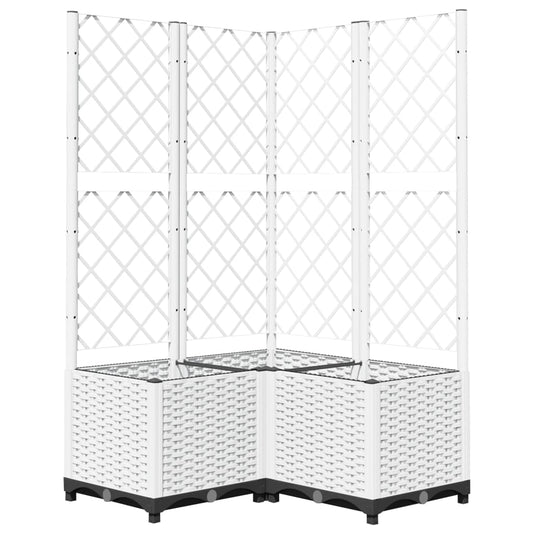 Jardinera Con Enrejado Pp Blanco 80x80x136 Cm_0