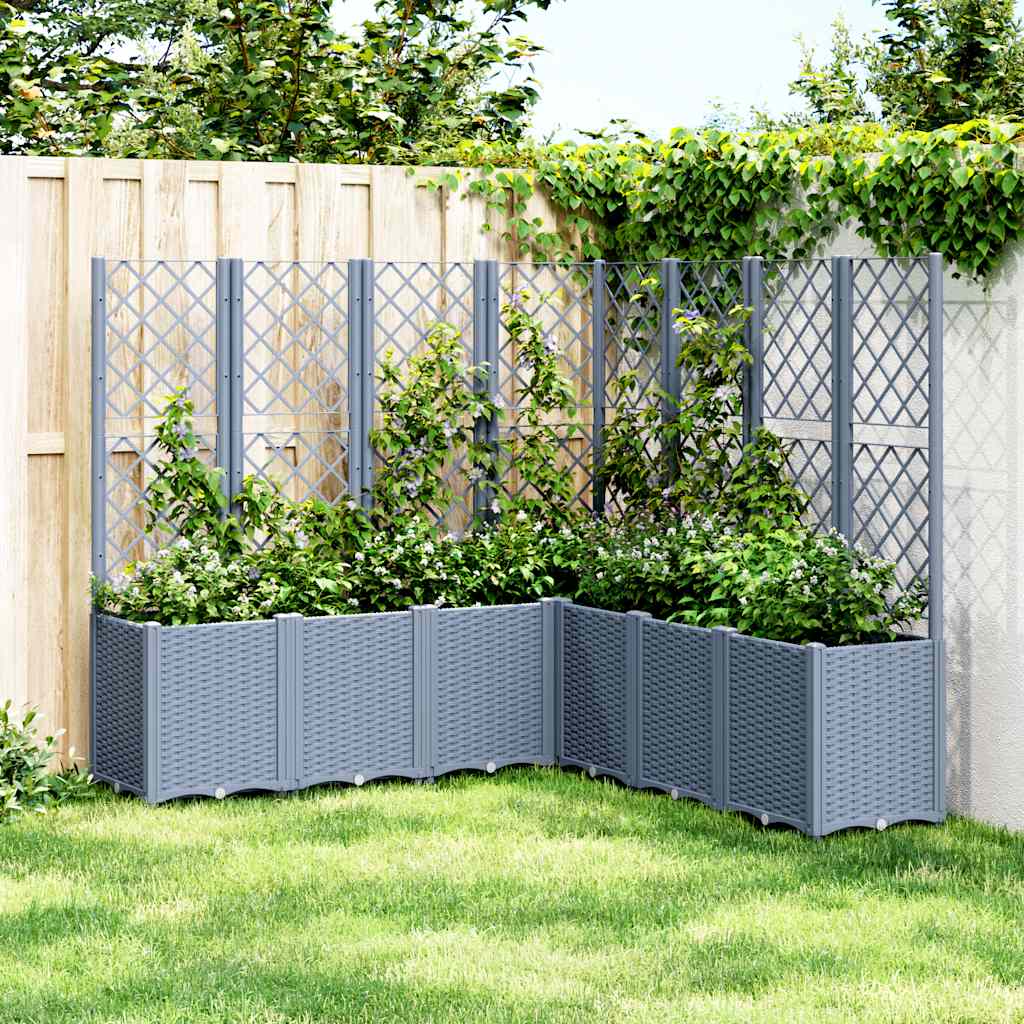 Jardinera Con Enrejado Pp Azul Gris 160x160x140 Cm_1