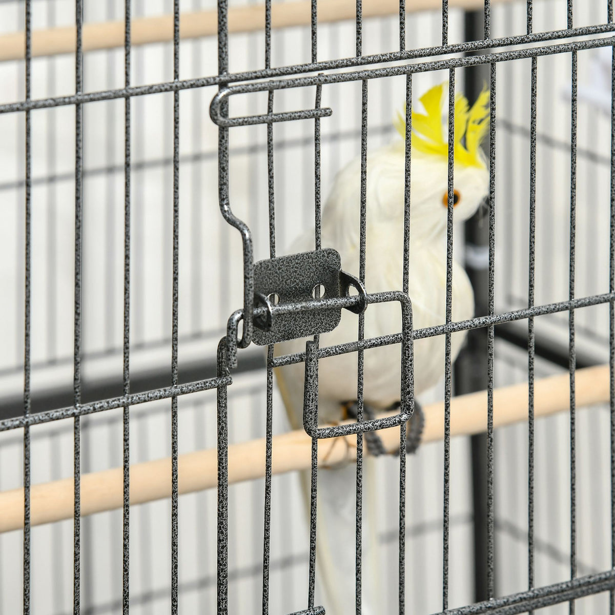 Pawhut Jaula Para Pájaros Con Ruedas 78x52x132 Cm Con Bandeja Extraíble Puertas_3
