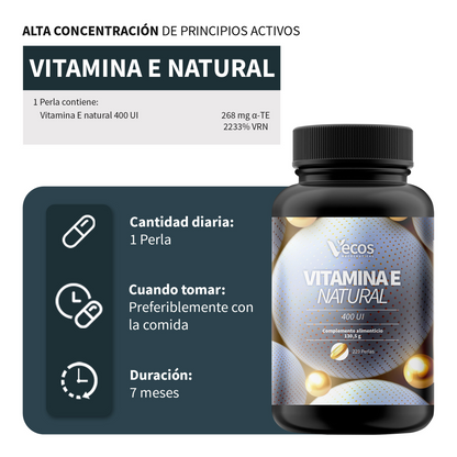Vitamina E Natural 400 Ui Vecos | Protección Celular Y Antioxidante | D-alfa Tocoferol_2
