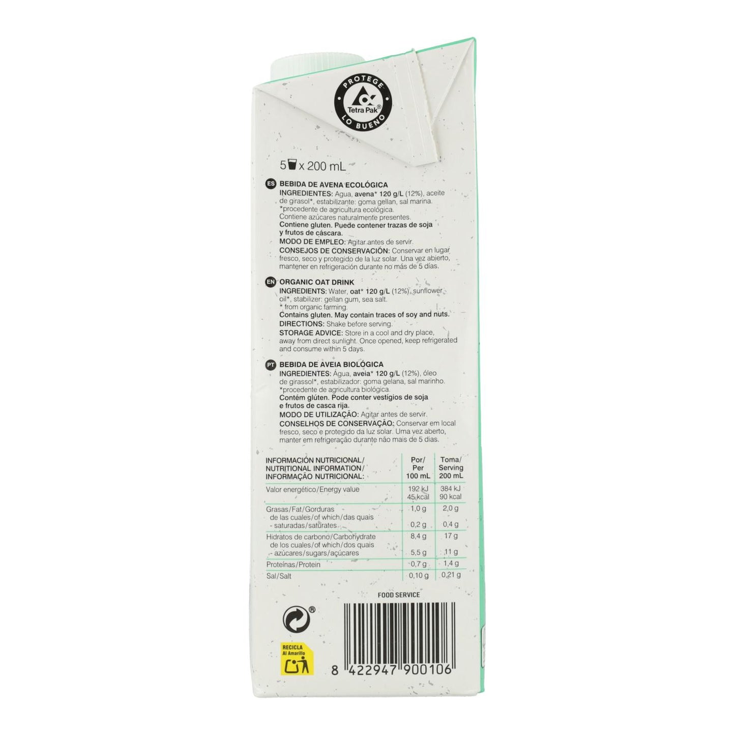 Bebida de Avena Soria Natural 1 L
