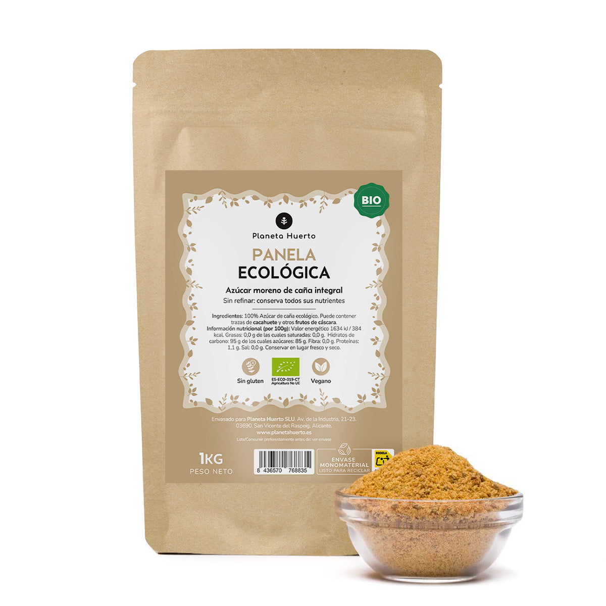 Pack 2x Azúcar Panela ECO Planeta Huerto 1kg