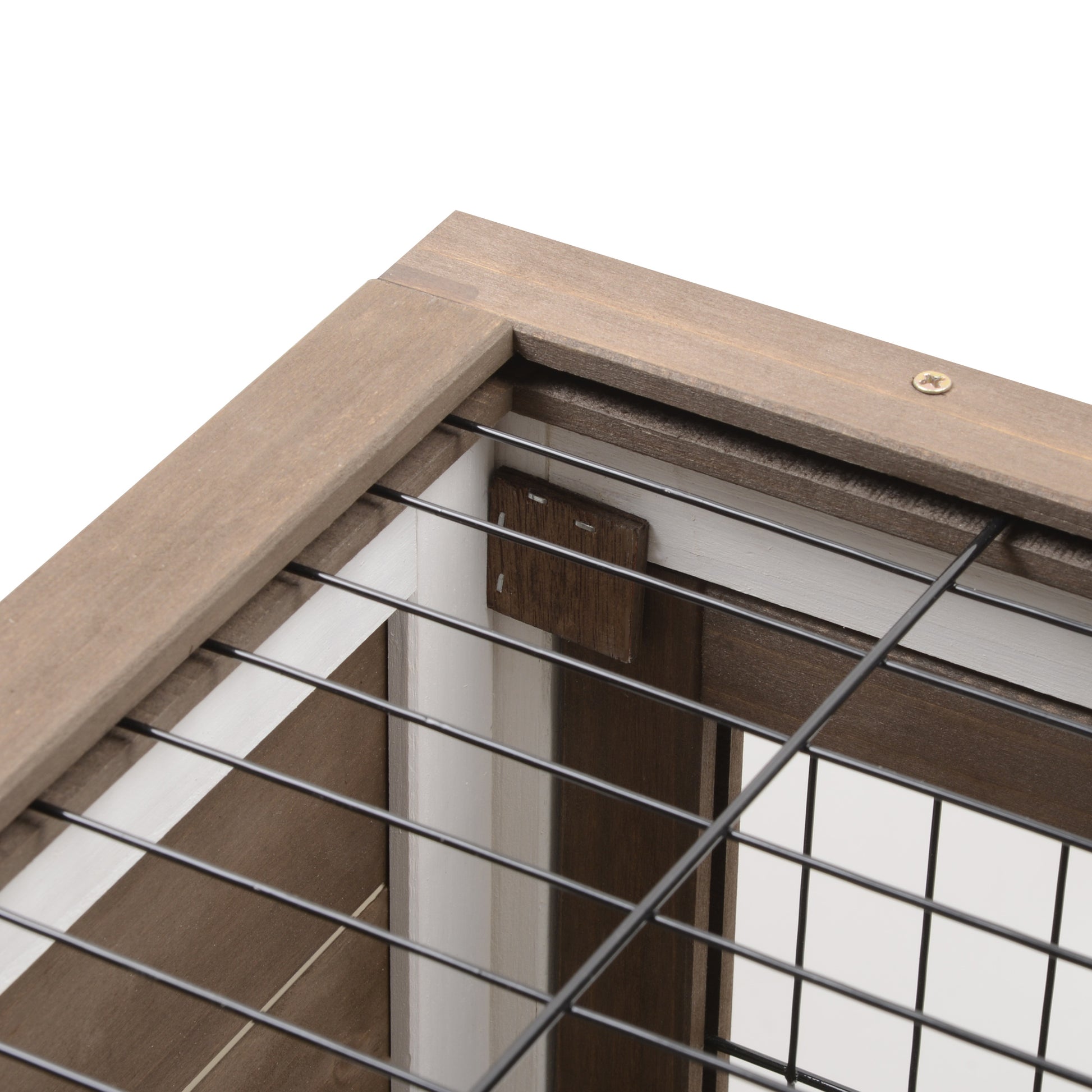 Pawhut Conejera De Madera Interior Con Ruedas Y Bandejas Extraíbles 110x50x88 Cm_4