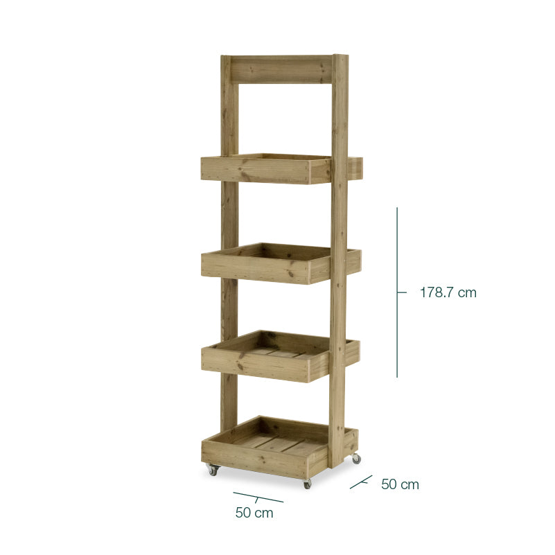 Estantería De Madera Para Plantas Casius 4 Bandejas Hortalia_3