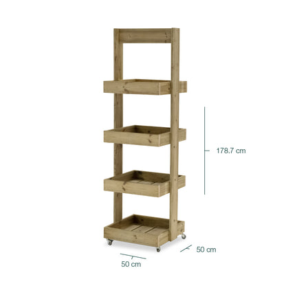 Estantería De Madera Para Plantas Casius 4 Bandejas Hortalia_3