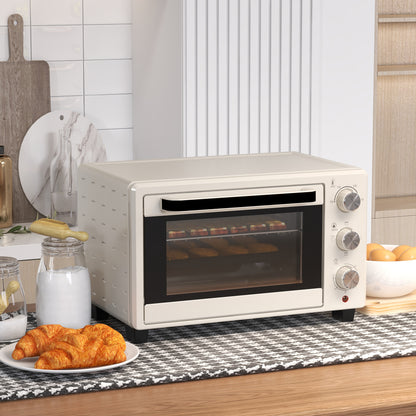 Homcom Horno Eléctrico De Sobremesa De 21l 1400w Con Temporizador Crema_4
