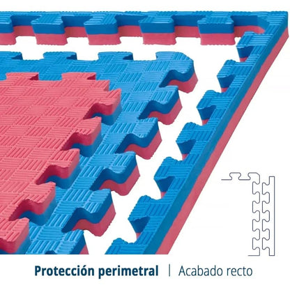 Tatami Puzzle Eva Para Suelo Infantil 1x1m X25mm Rojo - Azul Pack Ahorro 10 Unidades_5